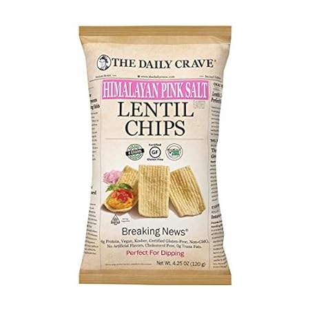 The Daily Crave Himalayan Pink Salt Lentil Chips， 4.25 Oz