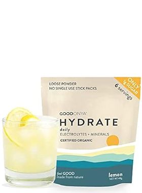 GOODONYA Hydrate Organic Electrolyte Powder， 1.7oz， 6 Ser