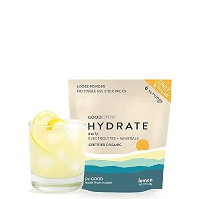 GOODONYA Hydrate Organic Electrolyte Powder， 1.7oz， 6 Ser
