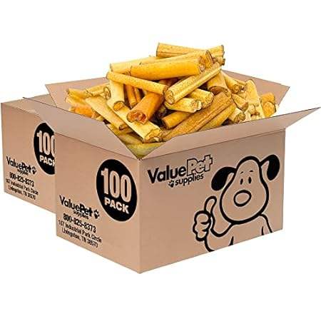 ValueBull USA Pig Skin Retriever Rolls， 4 Inch， Smoked， 2