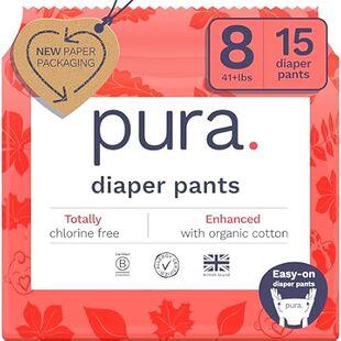 Pura Size 8 Diaper Pants - 1 x 15 Diapers (41+lbs)， Pull