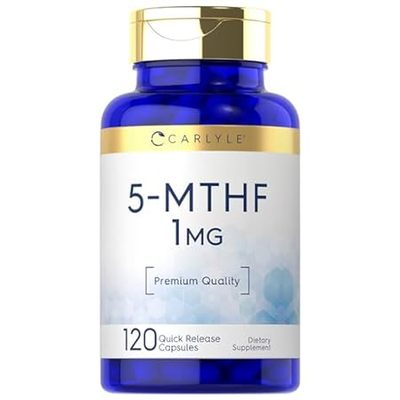 Carlyle 5-MTHF L Methylfolate 1mg | 120 Capsules | Non-GM