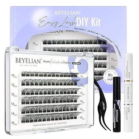 BEYELIAN Lash Extension Kit Cluster Lashes Kit with 84 Pc