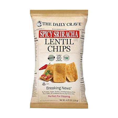 The Daily Crave Lentil Chips, Spicy Sriracha, 4 G Protein