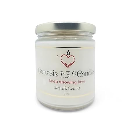9oz Genesis1:3Candles Sandalwood， 40 Hour Burn Time | Mad