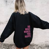 American retro laid-back print pure English fleece heavy pink hooded sweatshirt for women, loose and casual European and American hoodie thumbnail 3