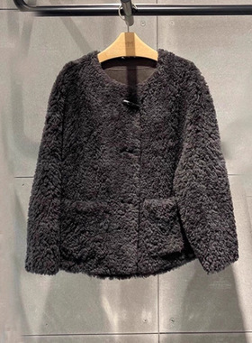 M**檬女装25冬时尚皮草保暖百搭皮毛一体外套5GA212051/5GA141581