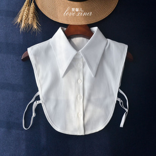 抗皱女士假衬衫 加厚韩版 高级感绒面大尖角假领子2025新款 爱馨儿