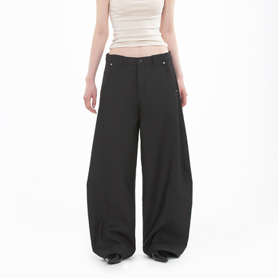 阔腿显瘦松弛感弯刀西裤