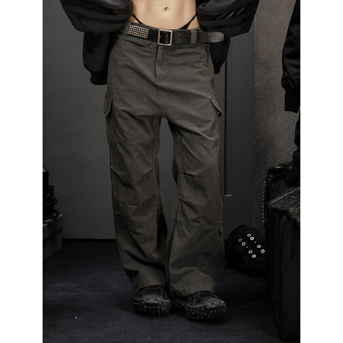 宽松多功能工装长裤男