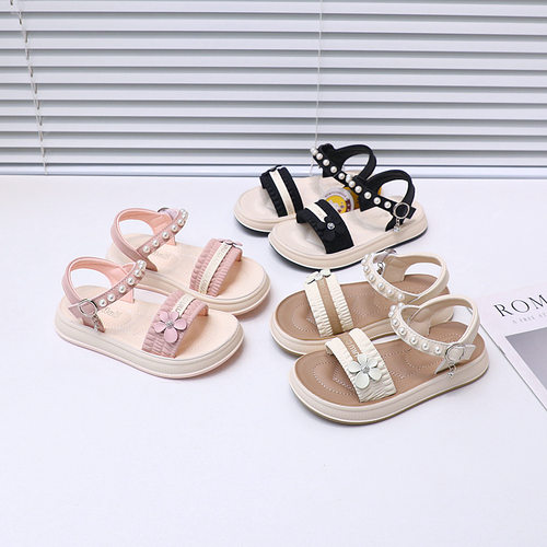 花朵女童公主凉鞋上线中大童