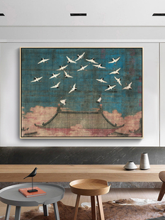 赵佶宋徽宗瑞鹤图装饰画客厅新中式挂画书房办公室中国风名家字画