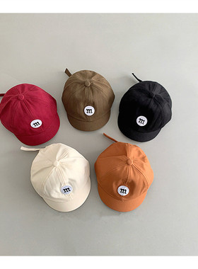 男女宝宝春秋百搭帽子婴幼儿童简约外出遮阳鸭舌帽1岁黑色棒球帽