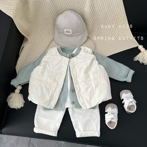 男女宝宝秋冬韩版衣服婴幼儿童冬装加棉坎肩小童白色保暖外套马甲