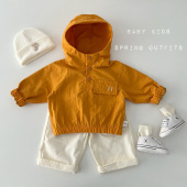 外出防风连帽开衫 男宝宝春装 衣服婴幼儿童户外连帽冲锋衣外套春款