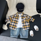 男宝宝春秋帅气格子上衣外套婴幼儿童外出宽松洋气潮范格子衬衫