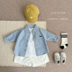 男童春秋帅气衬衫 上衣宝宝百搭洋气外出衬衣潮 婴幼儿条纹翻领开衫