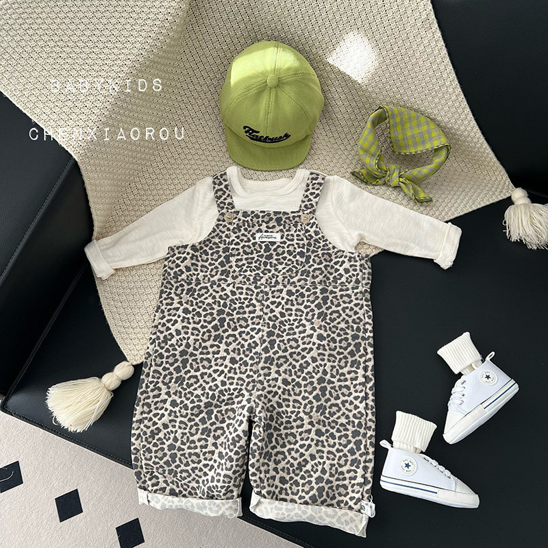 婴儿春秋衣服春季男宝宝长袖T恤豹纹背带裤套装外出连体衣两件套,童装/婴儿装/亲子装,套装,淘宝优惠券,粉丝福利购,淘宝优惠卷