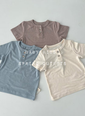 男女宝宝夏装衣服夏婴幼儿童夏季薄款舒服短袖上衣中性款外出T恤