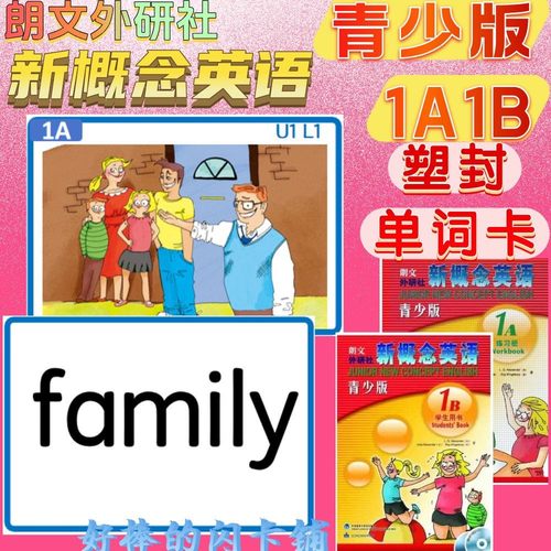 新概念英语青少版1A1B单词闪卡双面塑封启蒙塑封儿童益智英文教具