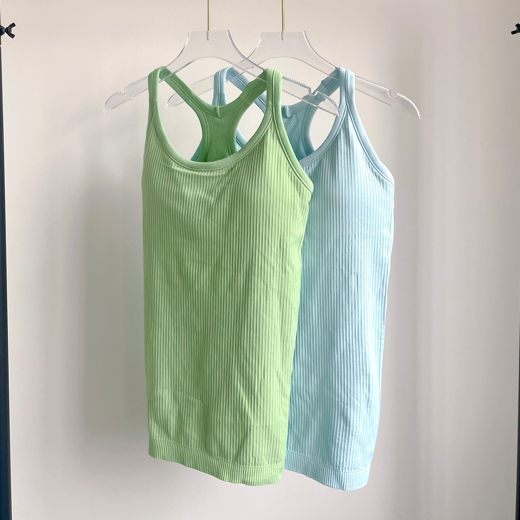 EBB长款背心瑜伽运动健身美背工字上衣高弹亲肤带胸垫吊带