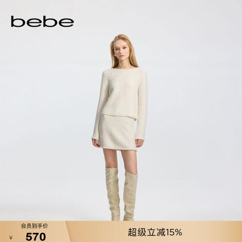 bebe冬季新款花边缀饰半身裙
