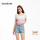 吊染钉珠短款 bebe夏季 系列女士薄款 针织上衣230404