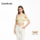 女士蕾丝印花仿珍珠短款 bebe夏季 新款 吊带上衣280307