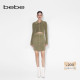 bebe冬季 纯色亮丝短款 针织半身裙430801
