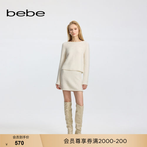 bebe冬季新款花边缀饰半身裙