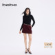 bebe2025秋冬新款 新年臻选 女士安可拉红羊毛呢子包臀裙420208