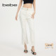 女士排仿钻缀饰开衩微喇九分长牛仔裤 bebe2025夏季 新款 211007