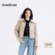 女士绵羊毛重工大翻领拉链短款 bebe2025秋季 新款 大衣372303