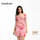 bebe夏季 系列女士气质花卉印花短款 连衣裙250019