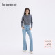 bebe2025秋季 311012 女士含棉通勤风高腰紧身显瘦微喇牛仔裤