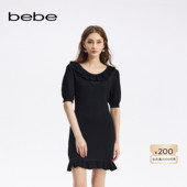 bebe秋季 系列女士薄款 U领迷你两件套针织连衣裙330901