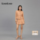 bebe春夏女士含羊毛A字短款 粗花呢半身裙120213