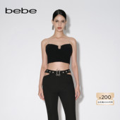 bebe秋冬系列女士金属纯色短款 背心吊带上衣381202
