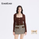 可拆卸两件套针织衫 bebe2025秋冬新款 女士含羊毛修身 430519