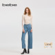 女士气质斑马条纹直筒牛仔裤 bebe冬季 新款 411011