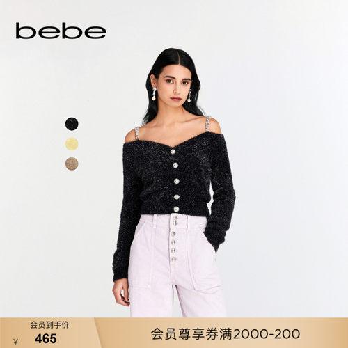 bebe春季新品吊带针织衫