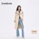 bebe2025秋冬新款 女士千金风高智淡人风翻领拼色含羊毛大衣372103