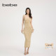 女士千金风开衩针织连衣裙230904 新款 博主同款 bebe2025夏季