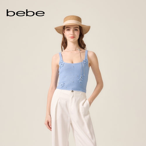 【玄胜熙同款】bebe2026夏季新款女士千金风含棉针织吊带230207