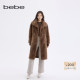 bebe2025秋冬新款 博主同款 女士美拉德大翻领毛绒感外套402128