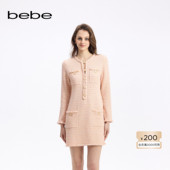 bebe秋季 系列女士手工麻花缀饰迷你针织连衣裙330910