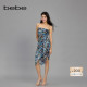 吊带连衣裙150011 修身 明星同款 bebe春夏女士印花经典