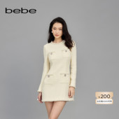 bebe春夏女士织带装 饰软呢箱型廓形连衣裙150001