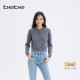 女士高智风羊毛圆领正肩纯色针织开衫 bebe2025秋季 新款 外套330607