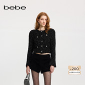 新年臻选 bebe冬季 系列女士带口袋长袖 千金风针织开衫 430603